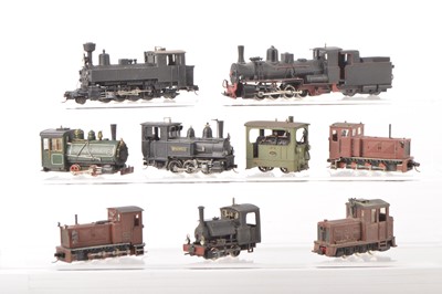 Lot 51 - Various Hoe Narrow Gauge mainly Continental style modified steam and Diesel Locomotives by various makers (9)