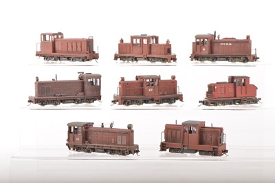 Lot 52 - American outline HOe Narrow Gauge red Oxide modified RTR and weathered Bo-Bo Diesel Locomotives (8)