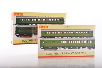 Lot 96 - Pair of Hornby 00 Gauge boxed Southern Railway green 2-BIL EMU 2-Car Sets (2)