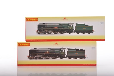 Lot 115 - Pair of Hornby 00 Gauge boxed BR green rebuilt West Country Class Locomotives and Tenders (2)