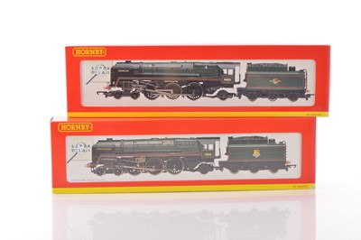 Lot 228 - Pair of Hornby 00 Gauge boxed BR green Britannia Class Steam Locomotives and Tenders (2)