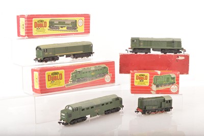 Lot 307 - Hornby-Dublo 00 Gauge 2-Rail Boxed BR green Diesel-Electric Locomotives (4)