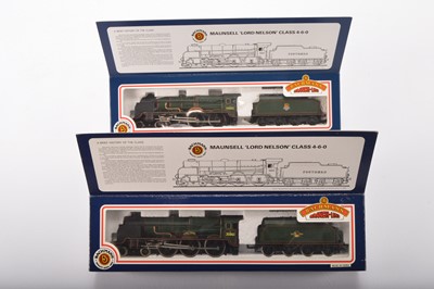 Lot 366 - Pair of Bachmann boxed 00 Gauge BR green Maunsell Lord Nelson Class Locomotives and Tenders (2)