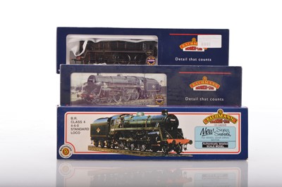 Lot 368 - Three Bachmann boxed 00  Gauge BR black Standard Class 4 and 5MT 4-6-0 Locomotives and Tenders (3)