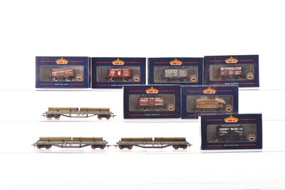 Lot 377 - Bachmann boxed 00 Gauge private Owners Coal wagons and Tank wagon and unboxed Bolster wagons (10)