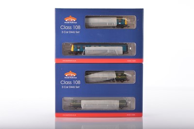 Lot 400 - Bachmann boxed 00 Gauge BR green and blue 3-Car Class DMU Train Packs (2)