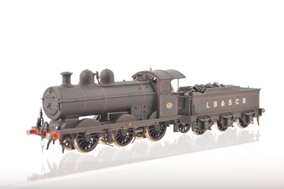 Lot 445 - A superb DJH or similar 00 Gauge Kitbuilt LBSC lined black Class C2X Double Dome 0-6-0 Locomotive and Tender