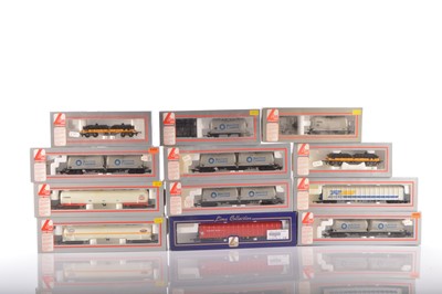 Lot 489 - Lima 00 Gauge Boxed 305615 Blue Circle Cement bogie Tank wagons and other wagons (12)