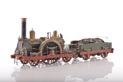 Lot 502 - Scratchbuilt 28mm Broad Gauge GWR green 1837 Class 2-2-2 'Vulcan' Locomotive & tender