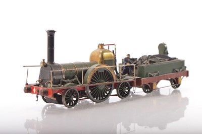 Lot 503 - Scratchbuilt 28mm Broad Gauge GWR 1846 Priam Class 2-2-2 'Sylph' Locomotive & Tender