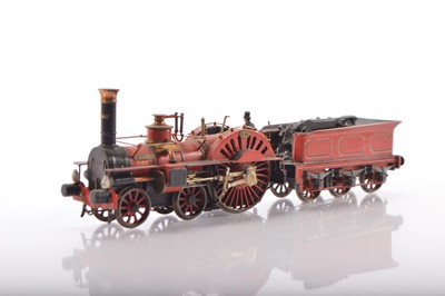 Lot 511 - Scratchbuilt EM Gauge lined LNWR Red Crampton 4-2-0 No 200 'London' Locomotive and 6-wheel Tender