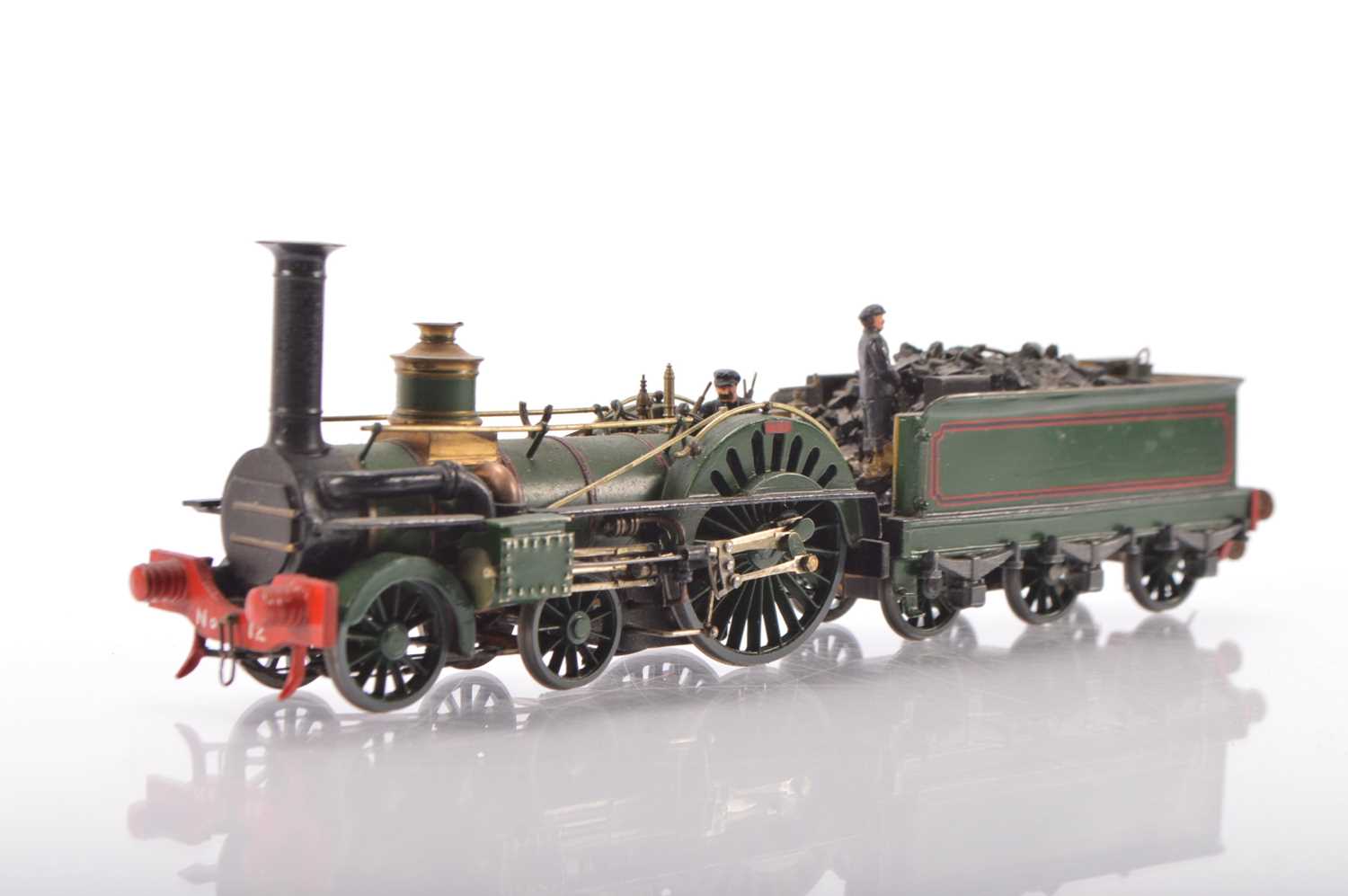 Lot 512 - Scratchbuilt EM Gauge South Eastern railway lined green No.12 "Crampton" 4-2-0 Locomotive and tender