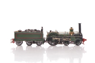 Lot 512 - Scratchbuilt EM Gauge South Eastern railway lined green No.12 "Crampton" 4-2-0 Locomotive and tender