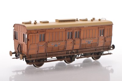 Lot 521 - Lawrence Scale Models D&S Models kitbuilt 00 Gauge Great Northern Railway brown 6-wheel milk and fruit van