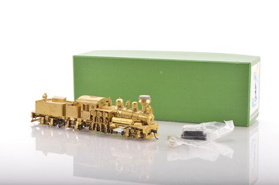 Lot 563 - Overland Models Inc  Ajin Precision Korea HO Gauge OMI-1575 West Virginia Spruce and Lumber Co unpainted brass Shay No 5 with wood Cab Locomotive and Tender