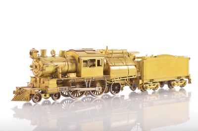 Lot 565 - Overland Models Inc MS  Models Korea HO Gauge OMI 1503  (believe correct) Reading unpainted brass Camelback P5 4-4-2 Locomotive and Tender