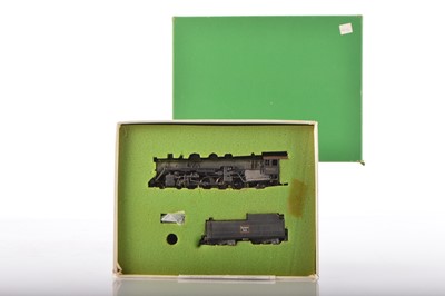 Lot 594 - Overland Models Made in Korea by ROK-AM American HO Gauge brass CB&Q Burlington Route Class B-1A 4-8-2 7012 Steam Locomotive and 12-wheel Tender