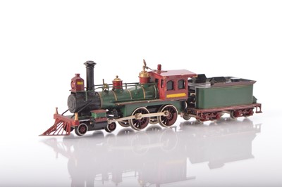 Lot 647 - Made in Japan unboxed American HO Gauge 4-4-0 metal prototype American Wild West Steam Locomotive and Tender