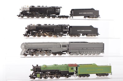 Lot 650 - Rivarossi unboxed American HO Gauge Hudson 4-6-4 and Pacific 4-6-2 Steam Locomotives and Tenders (4)