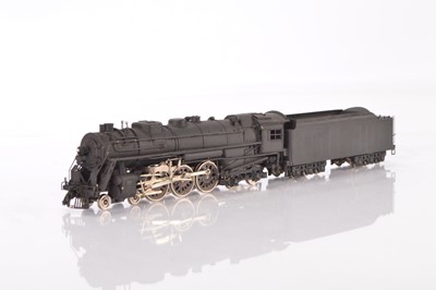 Lot 665 - LMB KMT Japan unboxed American HO Gauge all metal black Hudson 4-6-4 Steam Locomotive and 12-wheel Tender