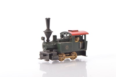 Lot 669 - Ken Kidder unboxed American HO Gauge black and red brass 0-4-0 No 2 Plantation Steam Locomotive