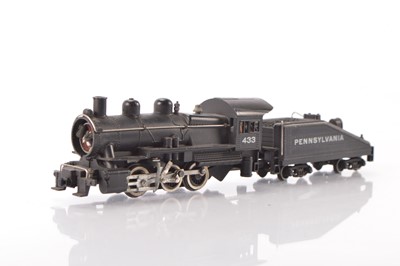 Lot 671 - Unbranded  P0024 unboxed American HO Gauge Pennsylvania black brass 0-6-0 No 433 Steam Locomotive and Tender