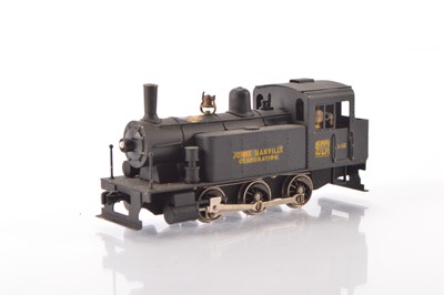 Lot 674 - Unbranded Japanese unboxed American HO Gauge Johns Manville Corporation black No 867 0-6-0 brass Steam Tank Locomotive