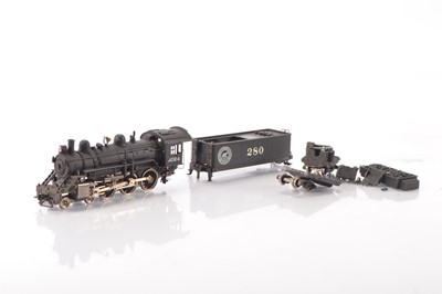 Lot 676 - Unbranded Japanese unboxed American HO Gauge Algoma Central No 2024 4-6-0 brass Steam Locomotive and Tender