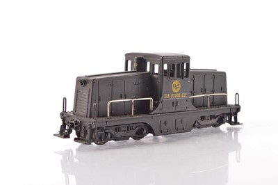 Lot 677 - Unbranded metal unboxed American HO Gauge US Steel Co black short Co-Co Diesel Switcher