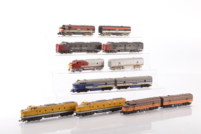 Lot 684 - Rivarossi unboxed American HO Gauge various Railroads Twin Diesel A & B Units (12)