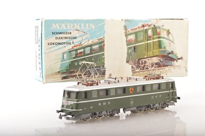 Lot 698 - A boxed vintage Marklin HO Gauge 3-rail Swiss (SBB) overhead Electric Locomotive