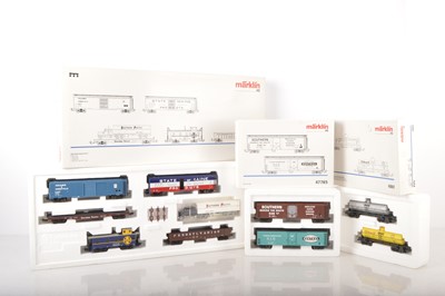 Lot 714 - Later Marklin "White-box" series HO Gauge American Rolling Stock (3 sets)