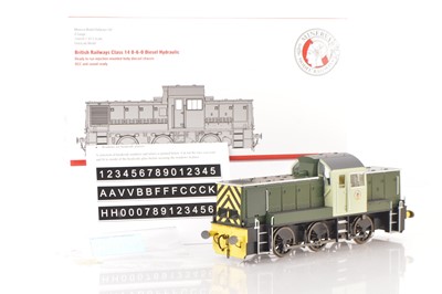 Lot 772 - Minerva Model Railways 0 Gauge modern issue BR 2-tone green class 14 0-6-0 Diesel Hydraulic Locomotive