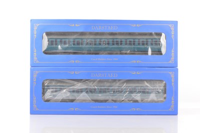 Lot 782 - Darstaed 0 Gauge modern issue BR Mk1 Suburban blue Passenger coaches (2)