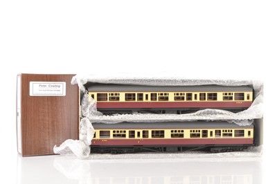 Lot 817 - Peter Cowling 0 Gauge Finescale pair of ex GWR Hawksworth  Western region Crimson & Cream Passenger coaches (2)