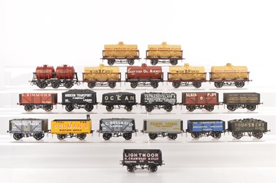 Lot 834 - Slaters / Skytrex and other Commercial manufactures Finescale 0 Gauge Kitbuilt Tankers and Private owner Goods wagons (20)