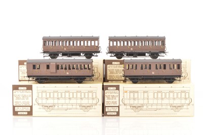 Lot 849 - Slaters Kitbuilt 0 Gauge Finescale group of GWR brown 4-wheel coaches (4)