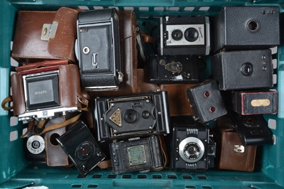 Lot 501 - A Tray of Folding and Box Cameras