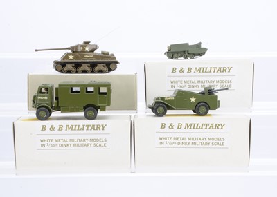 Lot 166 - B & B Military 1:60 Scale White Metal Models