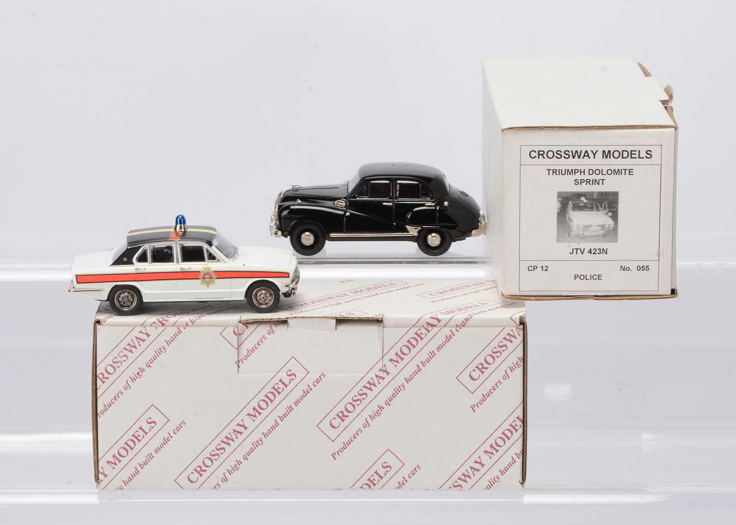 Lot 182 - Crossway Models 1:43 Scale White Metal Police Vehicles