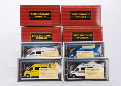 Lot 188 - Fire Brigade Models 1:43 Scale Police Vehicles