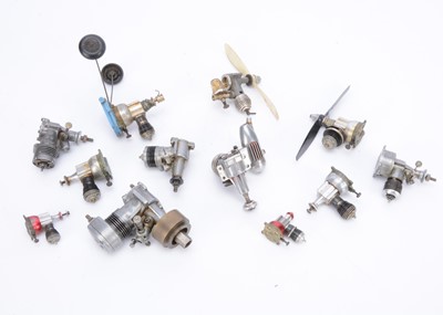 Lot 326 - Twelve assorted small Glowplug/Diesel Engines by various makers (12)