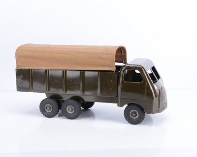 Lot 345 - A Scarce Unboxed Tri-ang Pressed Steel Army Truck With 6 Wheel Chassis