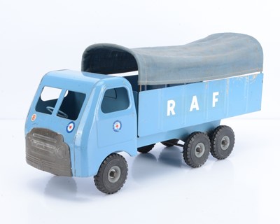 Lot 348 - A Scarce Unboxed Tri-ang Pressed Steel RAF Truck With 6 Wheel Chassis