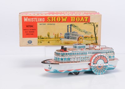 Lot 367 - A Masudaya Modern Toys (Japan) Tinplate Battery-Operated Whistling Show Boat