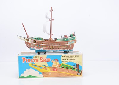 Lot 369 - A Masudaya Modern Toys (Japan) Tinplate Battery-Operated Pirate Ship