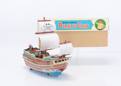 Lot 369 - A Masudaya Modern Toys (Japan) Tinplate Battery-Operated Pirate Ship