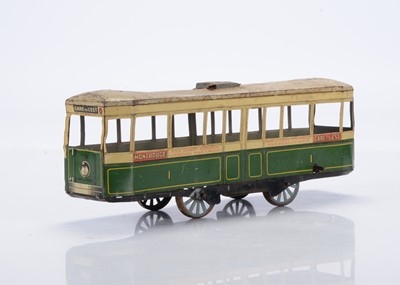 Lot 388 - A tinplate 4-wheel floor-running Tram by JEP (Jouet de Paris)