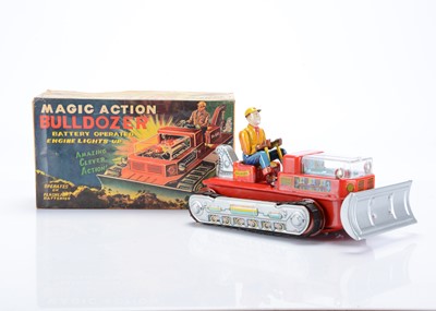 Lot 406 - A Nomura (Japan) Tinplate Battery-Operated Magic Action Bulldozer