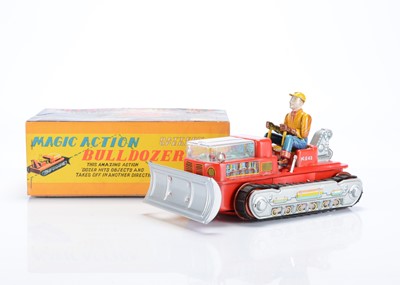 Lot 406 - A Nomura (Japan) Tinplate Battery-Operated Magic Action Bulldozer